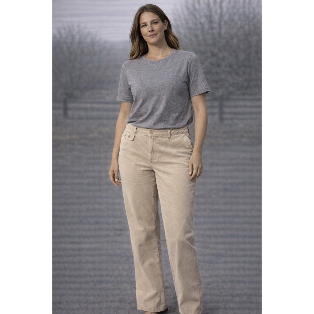 TALBOTS Stretch Corduroy‎ Pants Neutral Classic Fit Women's Size 16 NWT